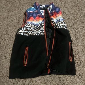 Aztec and cheetah print vest